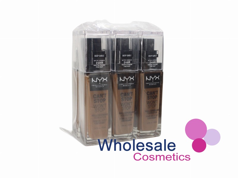 6 x NYX Professional Can't Stop Won't Stop Foundation Full Coverage - 18 DEEP SABLE